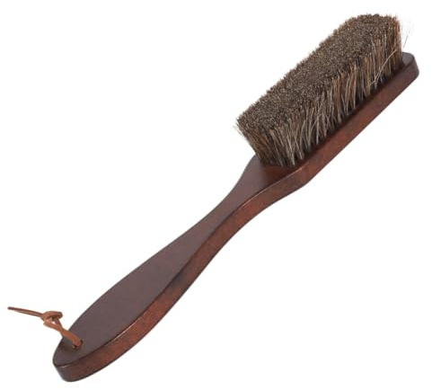 Spazzola in Crine di Cavallo 100% Naturale con Manico in Legno di Faggio – Spazzola per Scarpe e Abiti Morbida, Ideale per Pulizia Mobili, Auto e Superfici Delicate