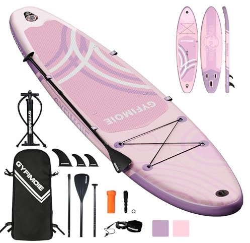 335cm Stand Up Paddle Board with All Accessories Kits, Premium Inflatable Paddleboard with Hand Pump, Backpack, Non-Slip Deck for Adults & Youth of All Levels (Rose Foam)