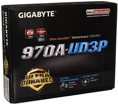 Gigabyte GA-970A-UD3P Mainboard Sockel AM3+ (ATX, AMD 970/SB950, 6X SATA III, 4X DDR3-Speicher, RJ-45, 2X USB 3.0)