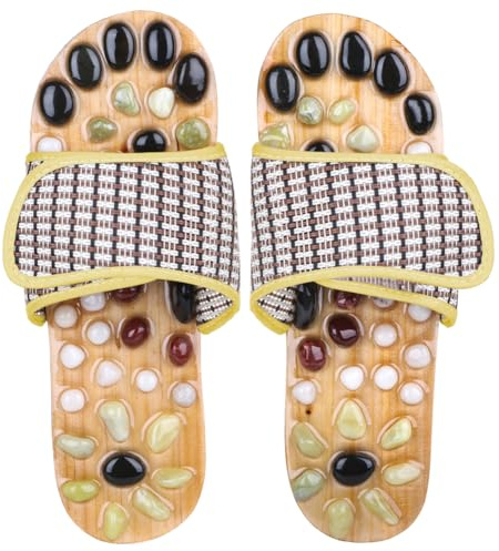Neo Reflexología sandalias | Ultimate terapéutica natural piedra Reflexología sandalias | de primera calidad antideslizante y antibacteriano PU y EVA materiales, W 9.5 / M 8, natural stone, 1