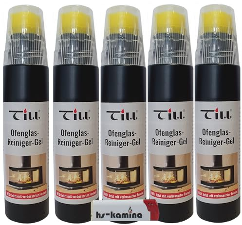 ** Set** Till Kaminglas Reiniger 5 Flaschen a. 200ml Gel mit Bürste