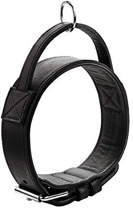 HUNTER Collare da allenamento con manico Larvik, 65 67014 Morbida vera pelle di mucca, nero, L