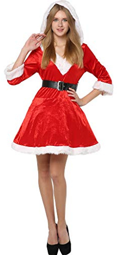 EraSpooky Costume Miss Santa Femme Noël V Cou (X-Large)