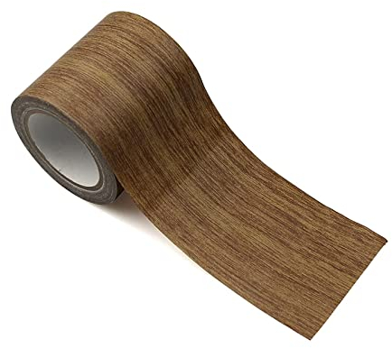 burkfeeg Woodgrain Repair Cinta Adhesiva Realista Cinta de Reparación de Muebles para Gabinetes de Piso de Grano de Madera (8cm×4.57m)-Marrón