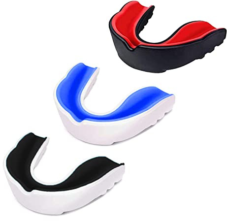 3 Pack Kids Youth Mouth Guard Football Sports Braces Mouthguards for Mouthpiece Boys Teeth for MMA Boxing Rugby Kickboxing Taekwondo Softball Lacrosse to Braces EVA Double Colored