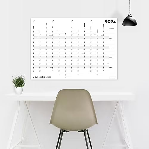 FORMGUT® Jahreskalender 2024 Wandkalender – Kalender groß für die Wand, Jahresplaner, Familienplaner XXL – Versand gerollt und faltenfrei, B1 100 x 70 cm