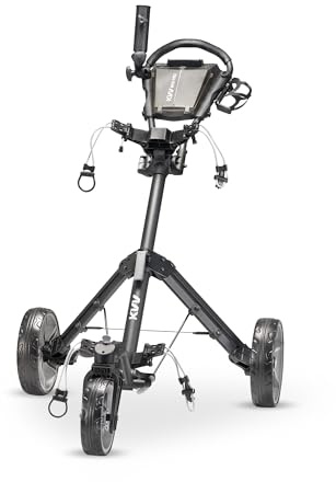 KVV Mini-Pro Deluxe Golf Cart for All Age Groups,Golf Push Cart with Adjustable Upper Bracket, 360 Swivel Front Wheel, Ultra-Compact Size