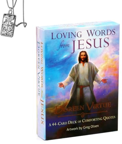 Genérico Palabras AMOROSAS JESÚS - Collar de oráculo de Bolsillo para Principiantes con - Mensajes inspiradores, fácil de Usar