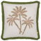 fourrer. Housse de Coussin Brodée Palmier - Vert - 45x45cm