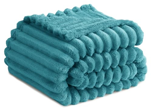 RUIKASI Plaid Polaire Canape Bleu Canard - Plaid Doux 150x200 XL Couverture Lit 1 Personne