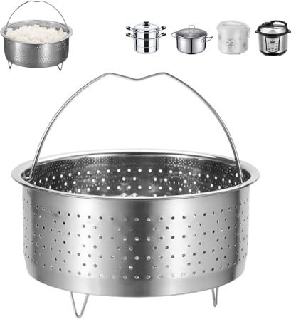 GIDWRIY Cestello Pentola a Pressione Inox 17.5 cm,Cottura Vapore Cestello Cottura a Vapore,Cesto per Cucina a Vapore,Cestino per Verdure al Vapores,Pentola Multifunzione Vapor,Inserto Vapor Forato