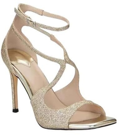 LUYSGBXR Sandali Da Donna Con Punta Quadrata Sandali con punta quadrata e fibbia a bocca di pesce for donna, scarpe con tacco alto, aperte e sexy, in vernice(Pale Gold 7cm,40)