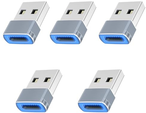 Liaoan Adaptador USB A a USB-C, convertidor de cargador tipo C de tuerca a A para teléfono móvil 17 cargadores, Ultra SE 9 10, teléfono móvil 17 Pro Max 16 15, S25 Ai rPods