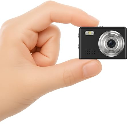 Mini Camera 1080P HD Video Recorder – Keychain Digital Camcorder with 64GB Card, 0.96 HD Display, Long Battery Life, Ultra-Portable Tiny Camera for Travel/Vlog/Night Shots, Ideal Gift, Black
