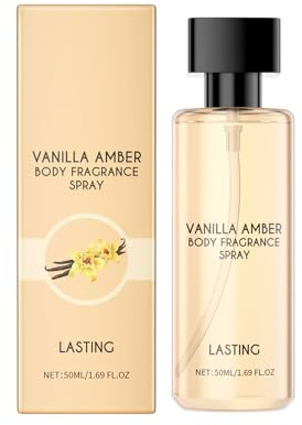 Perfume de vainilla ámbar de 50 ml, vainilla y ámbar para el cabello y el cuerpo, fragancia para mujer, fragancia para mujer, fragancia de larga duración, para viajes de citas (1)