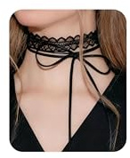 Bravace Lace Bow Choker Necklace for Women Long Wrap Tie Layered Ballet Lace Collar Elegant Black Lolita Gothic Party Neck Jewelry Romantic Adjustable Velvet Ribbon Trendy Accessory Gift (Black)