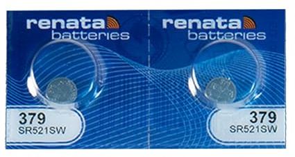 Renata 379 SR521SW Batteries - 1.55V Silver Oxide 379 Watch Battery (2 Count)