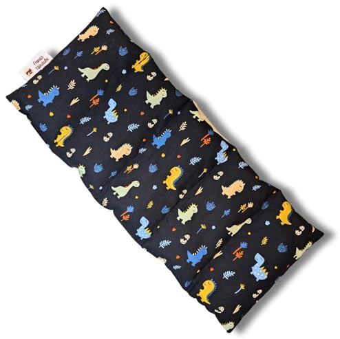 Cuscino in nocciolo di ciliegia 50 x 20 cm Dino Blu Terapia di calore e freddo Cuscini in cereali 100% cotone