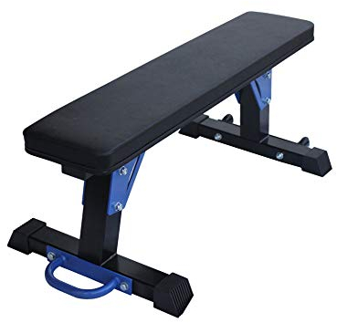 Lisaro Hantelbank – Flachbank | Hanteltraining Bauchtraining – Krafttrainingsbank | Ideal für Zuhause! ink. Rollen!