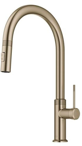 KRAUS Allyn KPF-2654BG Küchenarmatur mit einem Griff in gebürstetem Gold, zum Herunterziehen