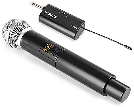 VONYX WM55 Handheld Wireless Microphones - Plug and Play UHF Wireless Microphone System, Cordless Microphone for Events, Karaoke, PA Systems, and Public Speaking - Reliable and Easy to Use