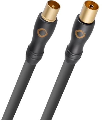 OEHLBACH Transmission Shift HD antennkabel (Made in Germany – 4K UltraHD koaxialkabel för TV, radio, kabel-TV – HDTV, 4-vägs avskärmning) – 6 m antracit