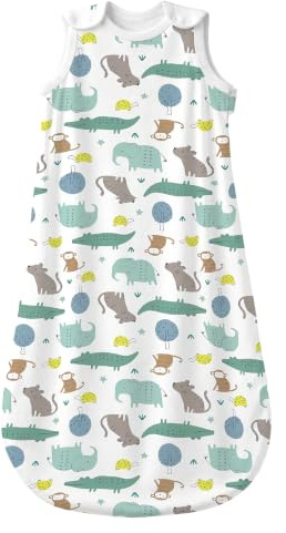 Mosebears Baby sleeping bag for summer spring,animal cartoon washable blanket 1.0 tog for baby,sleeping bag without sleeves