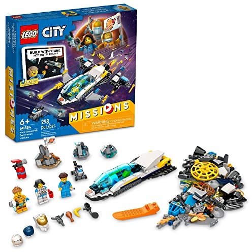 LEGO City Mars Spacecraft Exploration Missions 60354 Interaktives digitales Bauspielzeug, für Jungen, Mädchen und Jungen, ab 6 Jahren, 298-teilig
