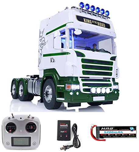 Camión tractor Lesu 6X6 RC 1:14 para coche de control remoto mejorado RTR
