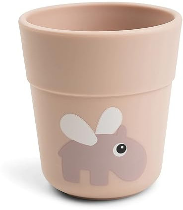 Done by Deer Foodie mini Trinkbecher Happy clouds Rosa – Der Kinderbecher hat die idealen Größen für kleine Hände, Ø6,5xH7cm - Plastikbecher aus 100% PP in Lebensmittelqualität (135 ml)
