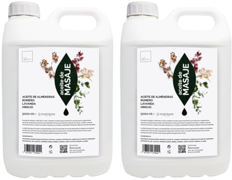 Olio di Massaggio di Mandorle Dolci, Rosmarino, Lavanda e Finocchio 20 Litri | Olio per il Corpo Professionale