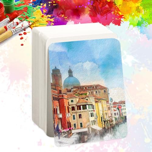 Plstod 40 Blatt Aquarellpapier, Weiß Aquarell Papier, 300 g/m² Dickes Aquarellblock, Watercolor Paper für Kinder Studenten Anfänger Künstler Zeichnen, 15 x 10cm Aquarell Karten Blanko