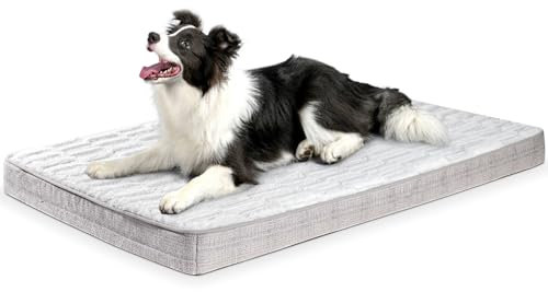 Baodan Large Dog Bed Washable, Orthopedic Dog Beds with Removable and Waterproof Covers, Dog Mat for Dog Crate, 90 x 60 cm
