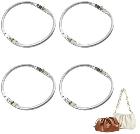 Yixinly 4 Pezzi Chiusura Borsa Uncinetto, 19cm Chiusura clic clac per Borse Clutch per Borse Uncinetto Alluminio per Borsa Frizione Artigianato Progetti Accessori per Borse Fai da Te