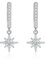 Estrellique Creolen Silber Ohrring Hängend für Frauen Mädchen, Damen 925 Sterling Silber Creolen Ohrringe, Hypoallerge Kreolen Ohrringe mit Achtzackiger Stern Anhänger, Kreolen Ohrhänger mit Zirkonia