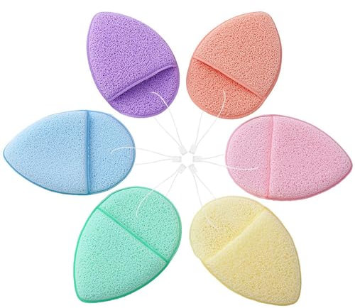 Esponja De 6 Piezas, Esponja Desmaquillante, Herramienta De Lavado De Cara, Esponja De Polvo Reutilizable, Herramienta De Limpieza Facial, Esponja Limpiadora