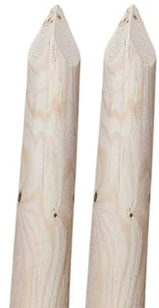 TIMBERMIK ø 8cm Pack De 2 Estacas De Madera Con Punta Largo 160 cm Tutores para Plantas Sin Impregnar Poste Jardín Madera Natural Para Árboles Poste Para Valla Piquetas