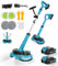 Elektrischer Mopp mit 2 * 2000mAh Batterien, Bodenreiniger Spin Mop, Bodenwischer Elektrisch Kabellos, Wischmopp Poliermaschine, 300 ML Wassertank, LED Beleuchtung，Bodenwischer zum Wischen