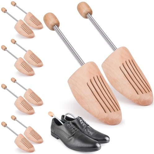 TULMERO 4 Paare Schuhspanner Herren & Damen – Schuhdehner aus Kiefernholz – Atmungsaktive Schuhspanner für perfekte Form & Frische Schuhe Größe 43 – 44