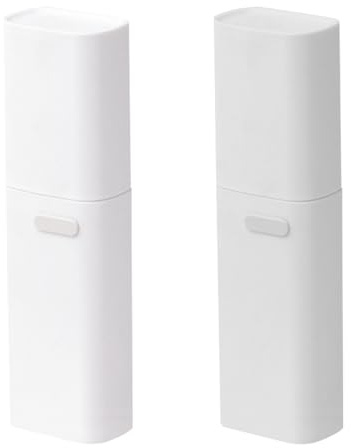 ZSUIQIN 2 Piezas Vaso de Cepillo de Dientes de Viaje, Vasos de plástico, Tazas de Gárgaras para Viaje,Ideal para Viajes, Negocios, Camping, Gimnasio, Familia, Senderismo