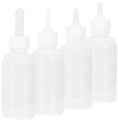 HOLIDYOYO Biberons Réutilisables Résistants et Faciles à Transporter Lot de 4 pour Animaux de Compagnie 120ml en Plastique Blanc Adaptés pour Hamsters et Lapins