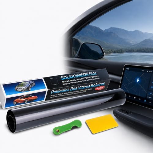 Lámina tintada autoadhesiva para ventanas de coche, resistente a los arañazos, bloquea el 99% de los rayos UV e IR, con protección contra el calor, protección contra el calor y el deslumbramiento (5%