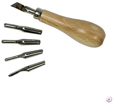 Linolschnitt-Garnitur in der Kunststoffbox, 5-teilig - 120100, ideal für Linoldruck