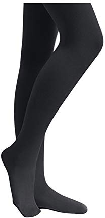 Stelle Girls' Ultra Soft Pro Dance Tight/Ballet Footed Tight(Toddler/Little Kid/Big Kid),BK,L Black