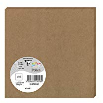 Clairefontaine - Ref 29018C – Pollen Kraftkarton (25 Stück) – 135 x 135 mm groß, 210 g/m² Karton, säurefrei, kompatibel mit Laser- und Tintenstrahldruckern – Kraftpapier-Finish