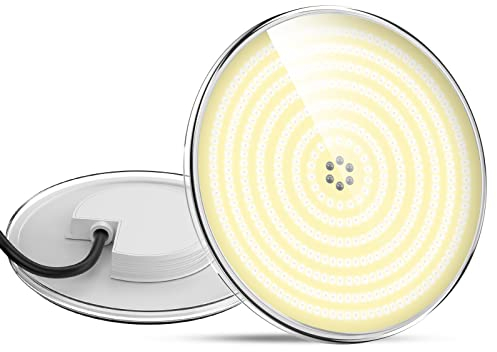 LyLmLe Harz Gefüllt LED Poolbeleuchtung,PAR56 35W Ultraflach Poolscheinwerfer (Ersetzt 300W Halogenlampen), Schwimmbad LED Lampe,2800lm,140° Abstrahlwinkel,IP68 Wasserdicht,12V AC/DC,3000K