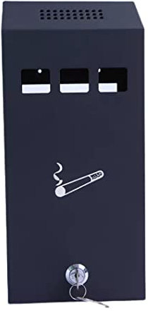 Wall Mounted Outdoor Cigarette Bin, Ash Bin, ASHTRAY, Ash Tray, Lockable with 2 Keys Bin Galvanised Steel Smoking Box (Large)