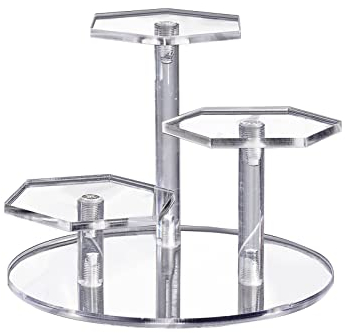 Floatdream Présentoir de Maquettes Manuelles à Trois Endroits, Présentoirs à Bijoux, Présentoir Acrylique Transparent, Pour Montrer des Figurines, des Bijoux, des Parfums