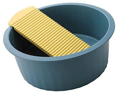 jojofuny Thickened Plastic Washbasin with Non-Slip Washboard for Hand Washing Baby Clothes and Underwear Durable Laundry Basin for Dormitory and Household Cleaning