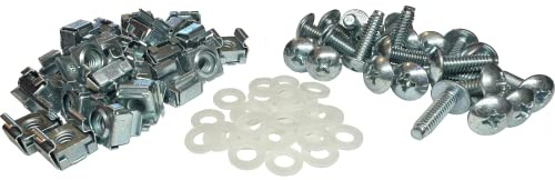RackGold® 12-24 Zinc Cage Nut & Screws w/Washers 25-Pack USA Made